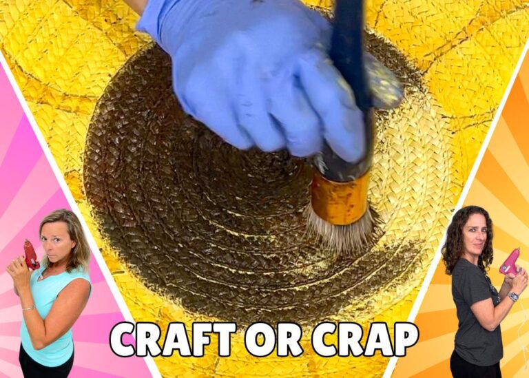 Craft or Crap DIY sunflower thrift store craft being painted