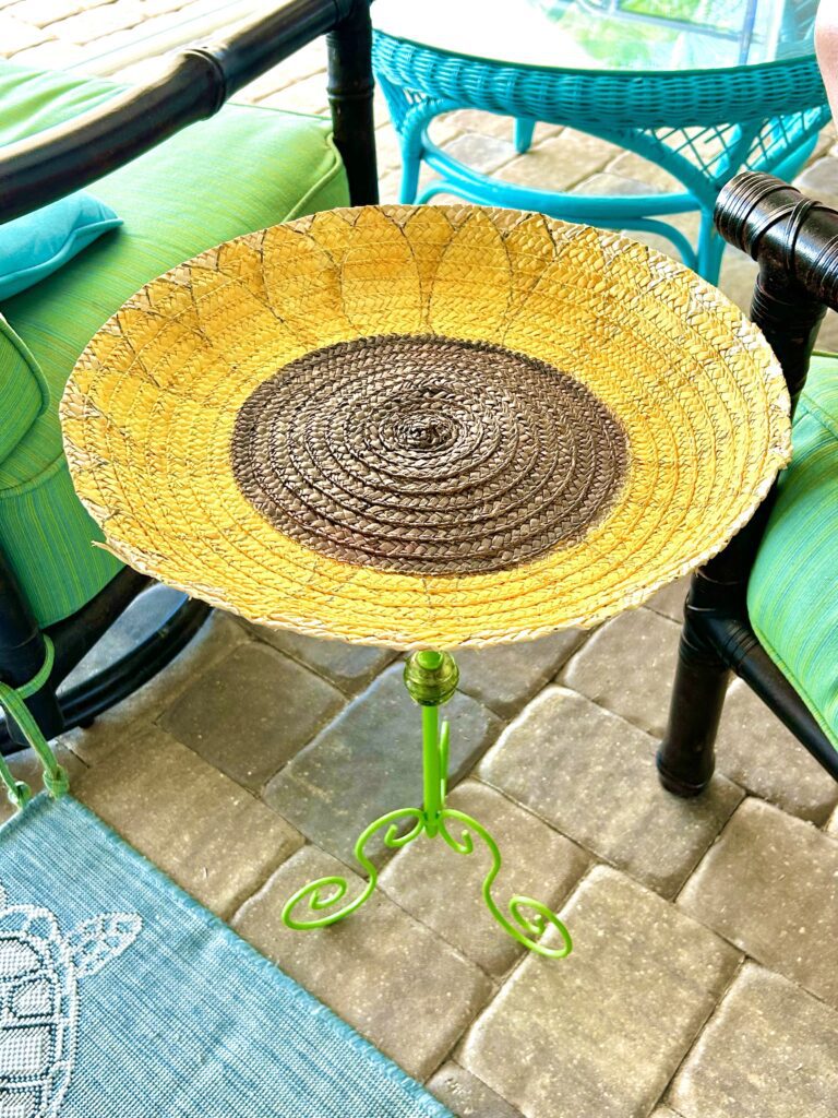 Sunflower side table thrift store craft