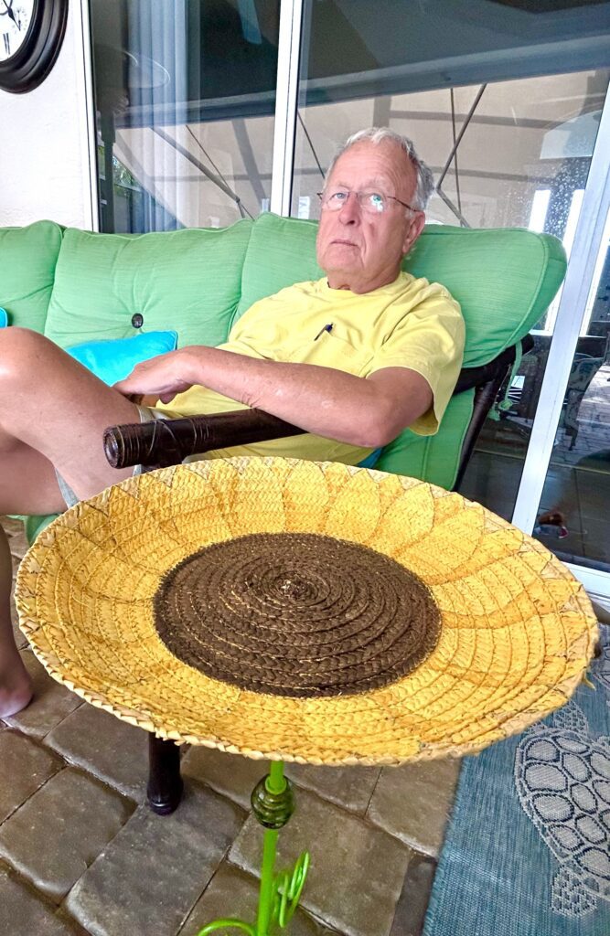 finished sunflower table