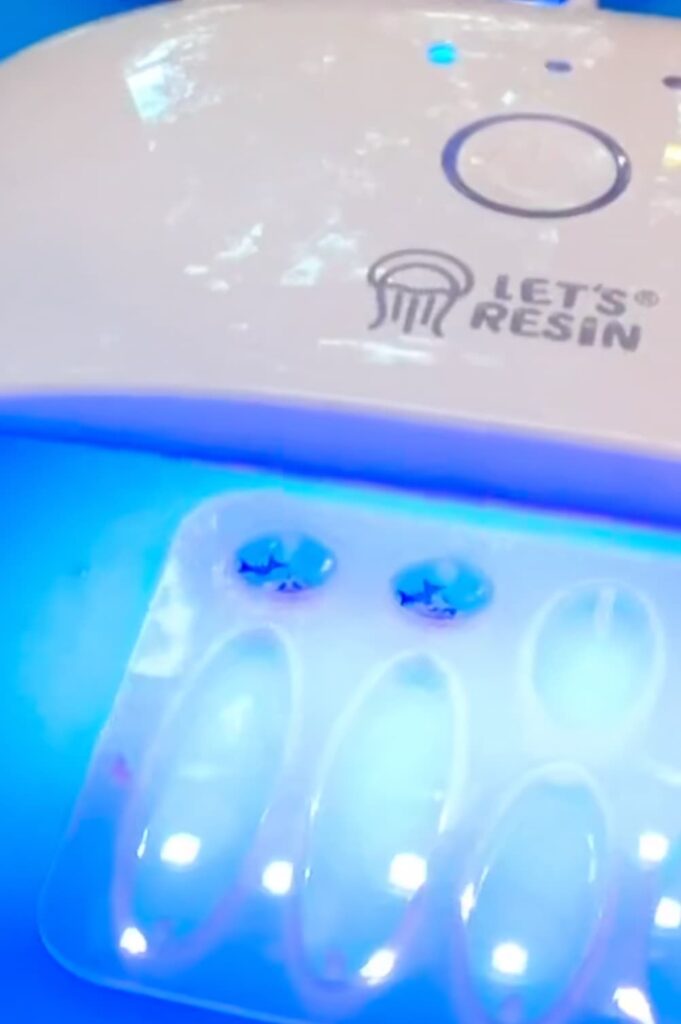 Earrings under UV light