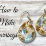 How to make earrings. Two teardrop earrings with shells, coral and starfish