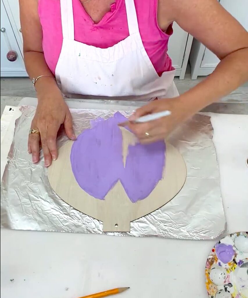 Painting the Dracula Halloween ornament purple