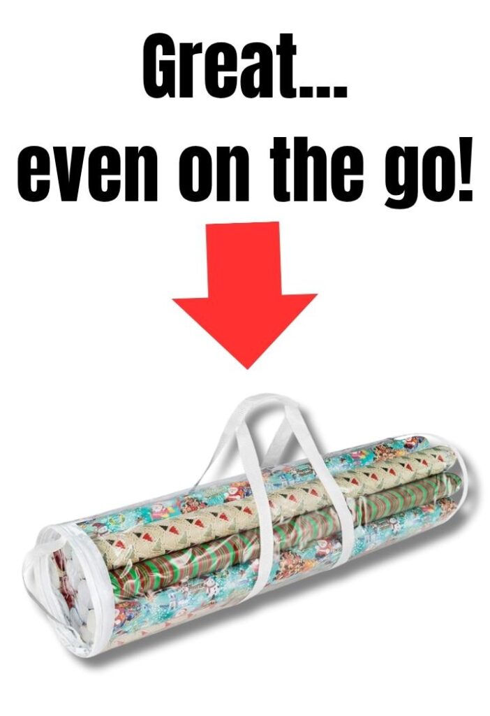 Clear wrappng paper organizer with handles