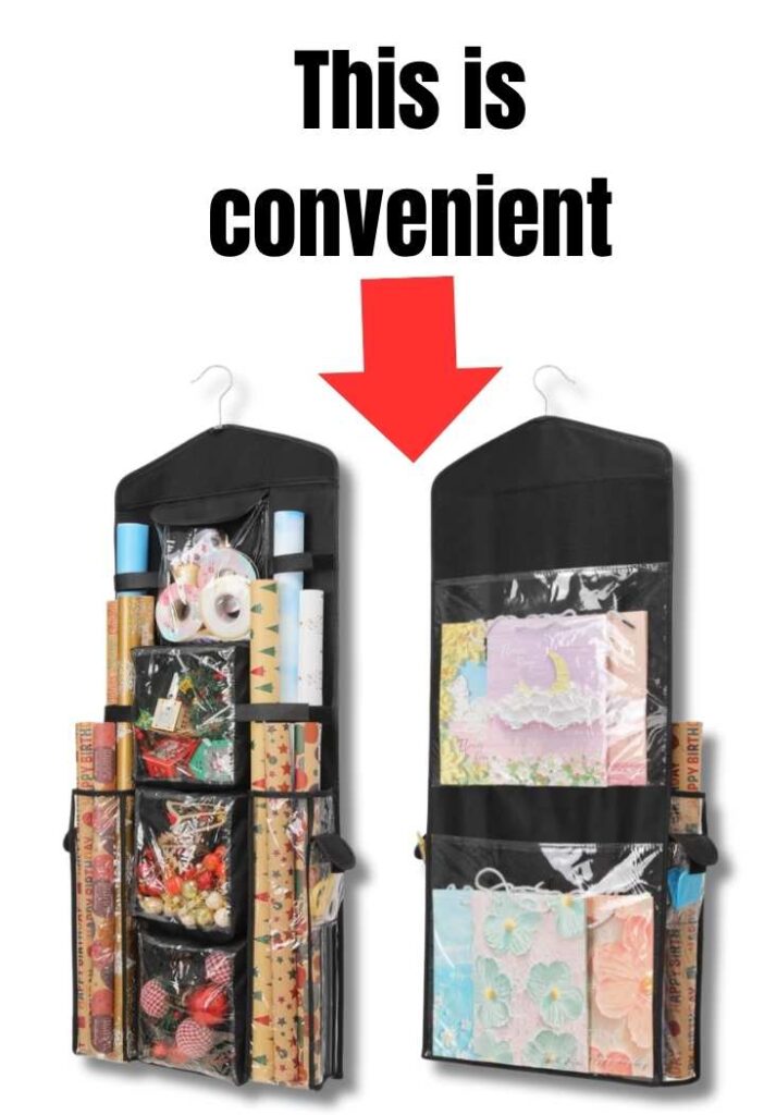 hanging wrapping paper organizers