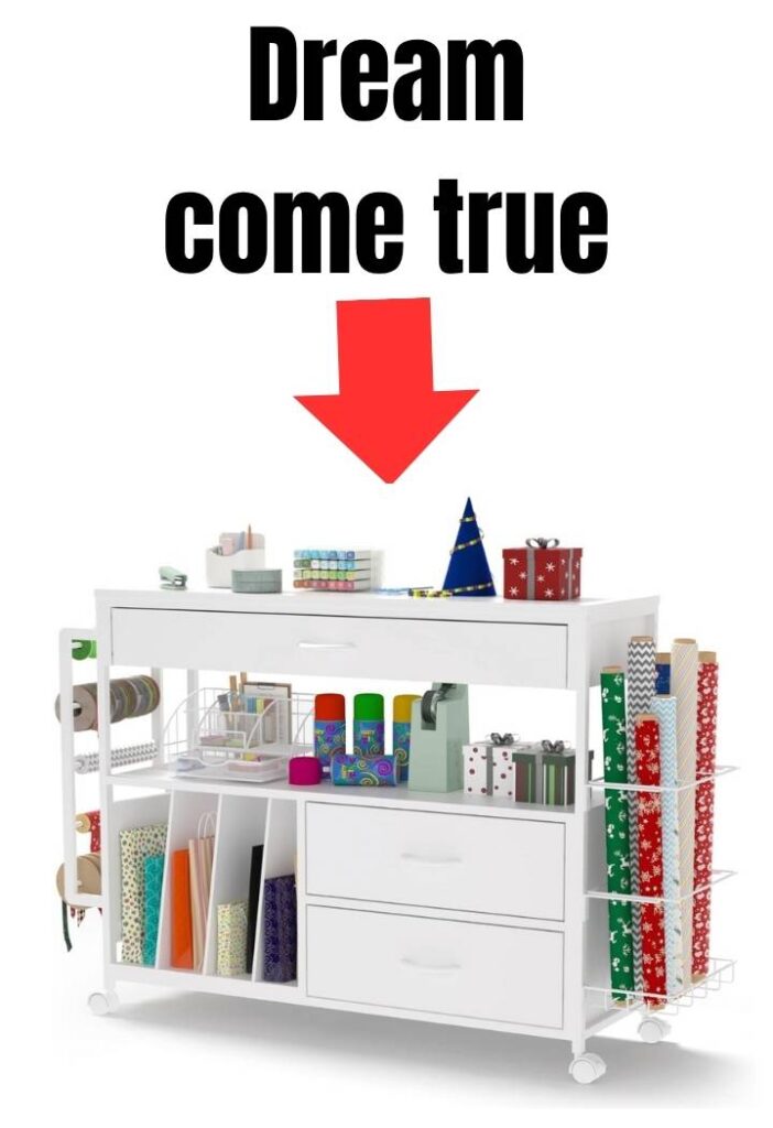 wrapping paper organizer station