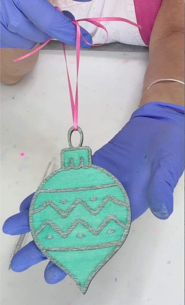 Finished wood engraved ornament DIY for Christmas