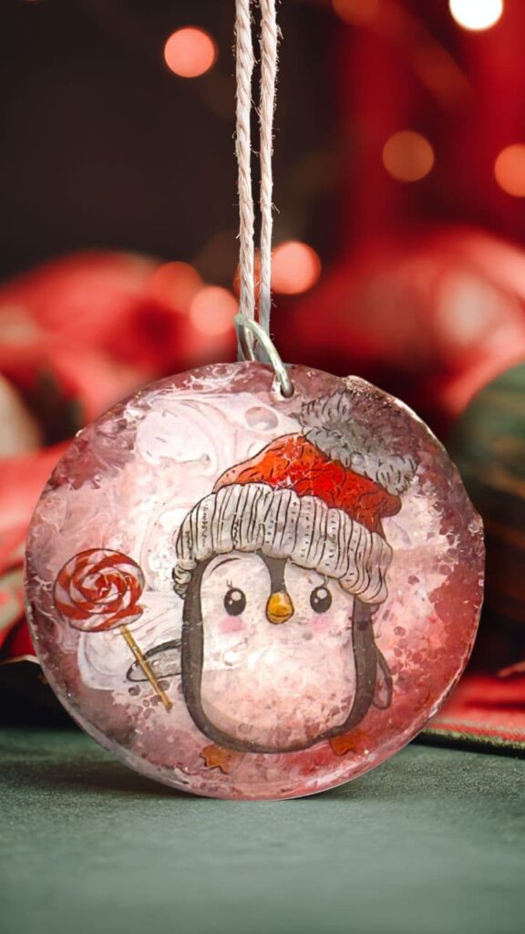 DIY Easy Christmas penguin tattoo charm