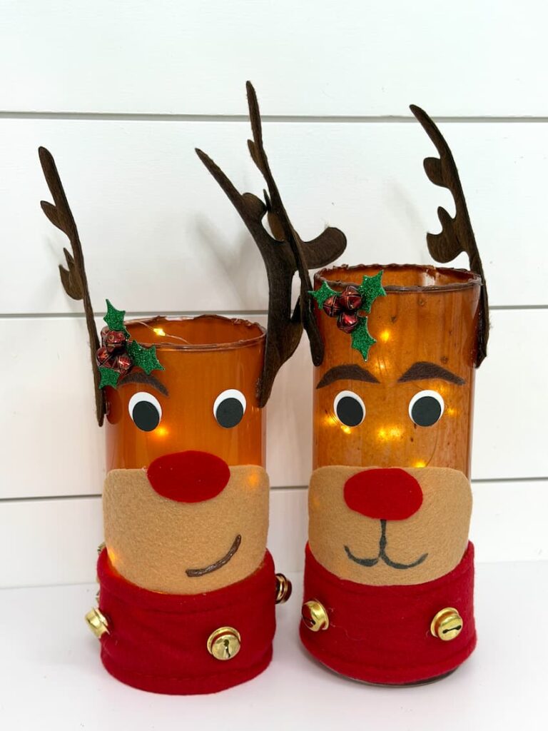 Reindeer Christmas crafts lit up