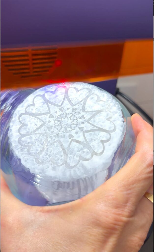 Engraved candy jar Valentine's Day craft