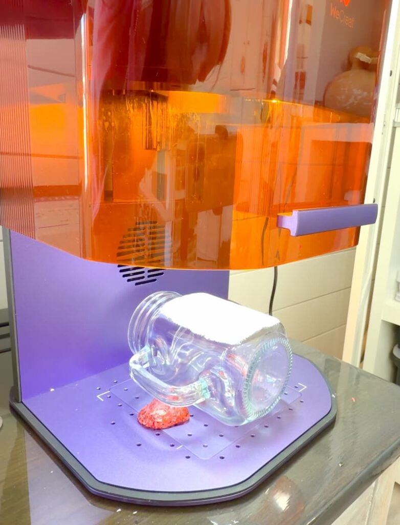 Glass placed in the Lumos laser engraver