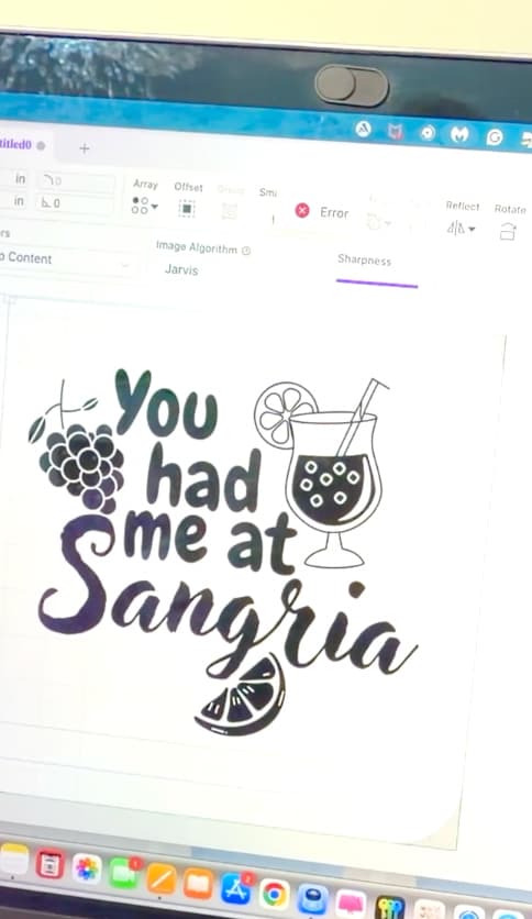 Image in Wecreat to for the laser engraving on glass