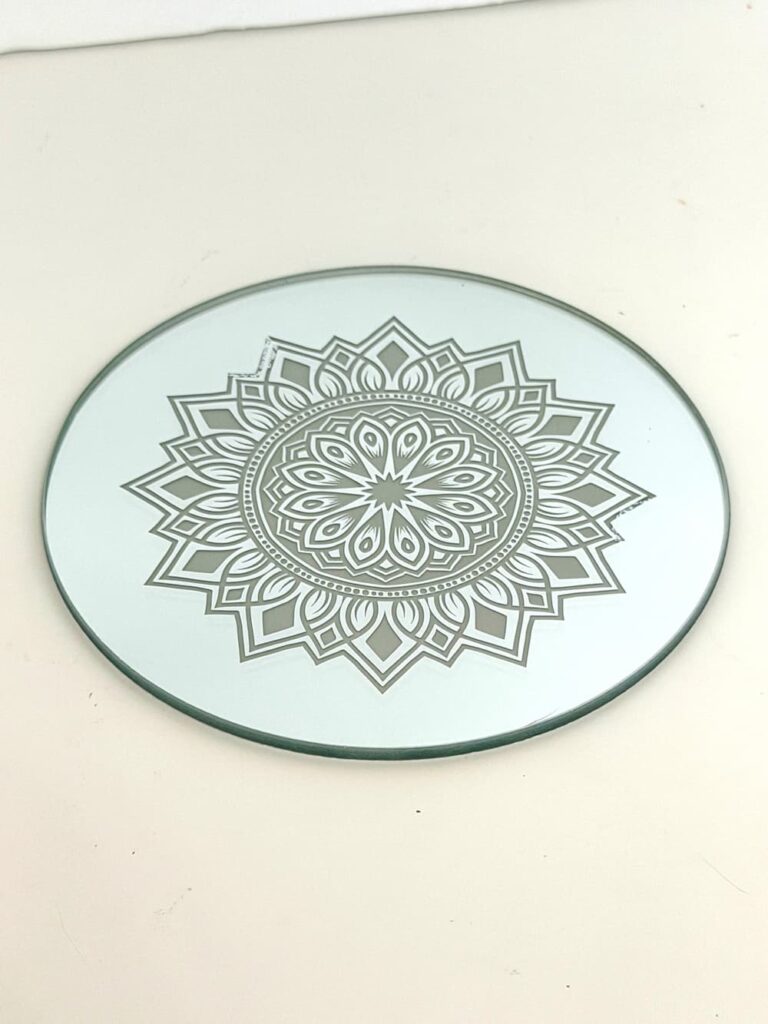 Finished engraved mirror