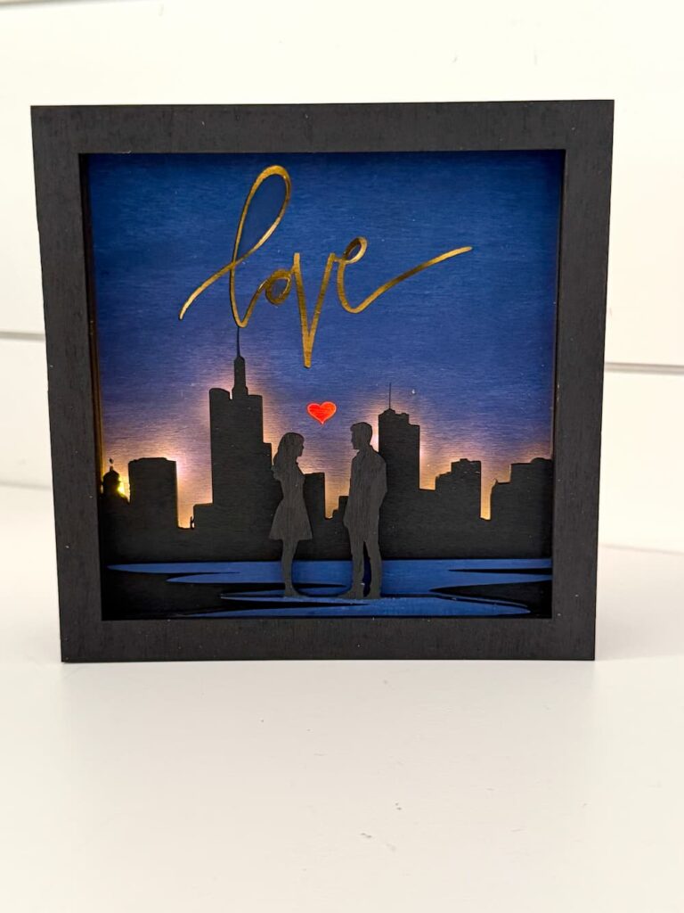 How to Make a Shadowbox for Valentine's Day finished project