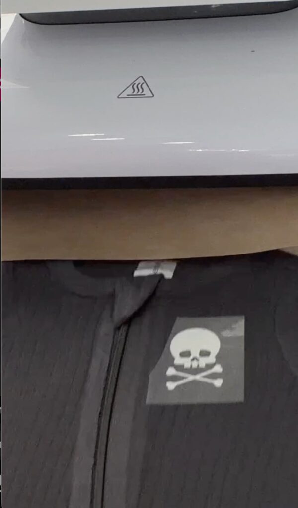 Skull and crossbones on HTV vinyl