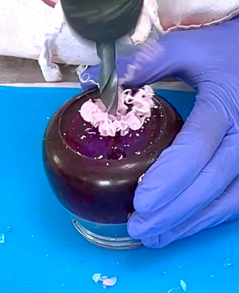 Drilling a hole in the bottom of the perfect wine lover gift