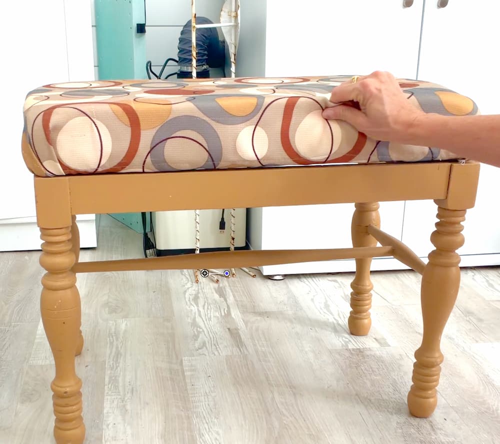 Bench before reupholstering