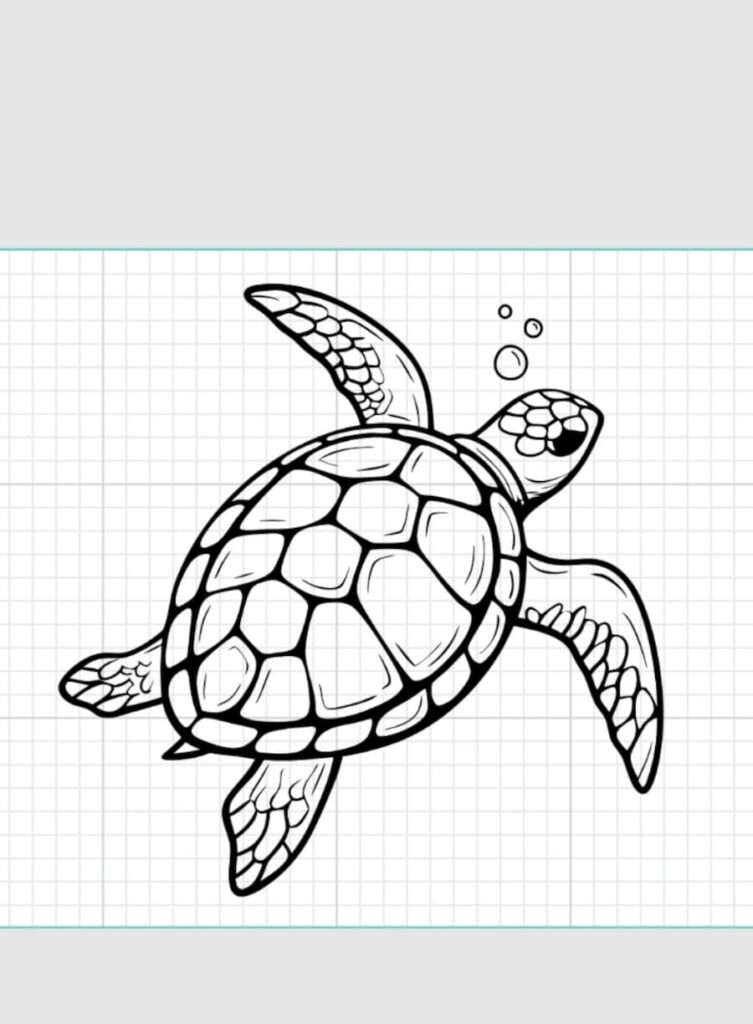 Turtle image for glass cutting board
