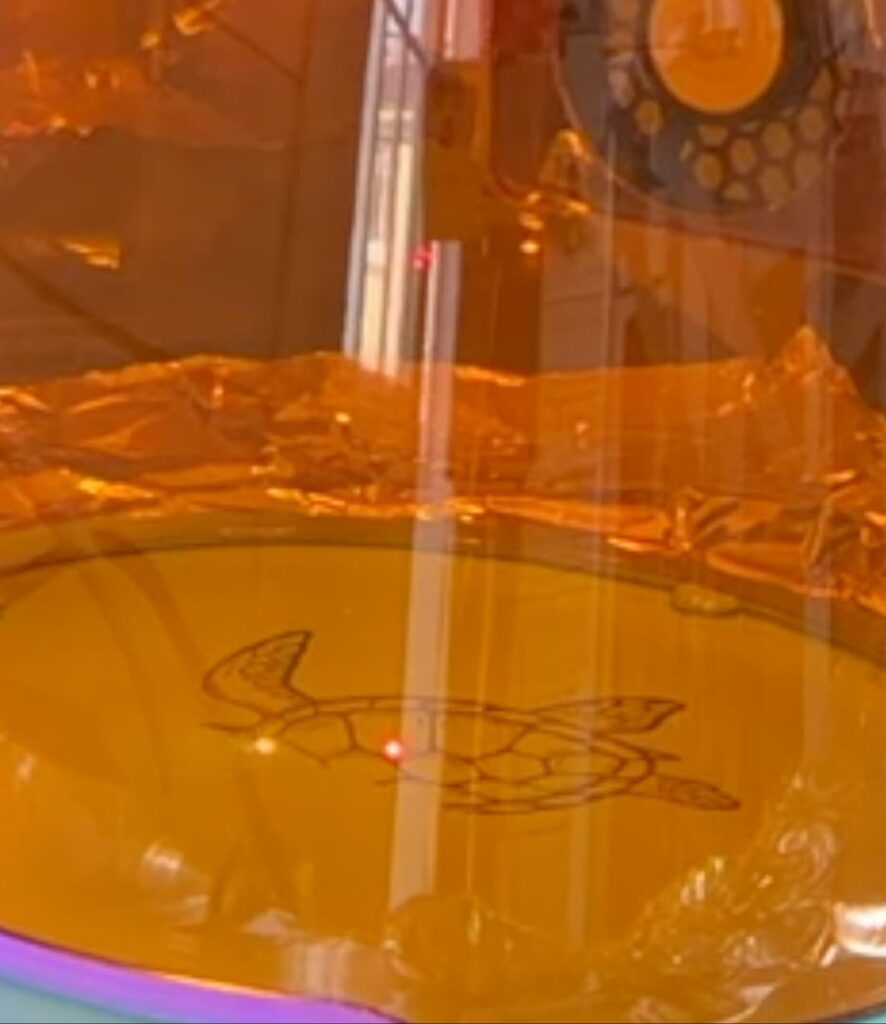 laser engraving the round dollar tree cutting board