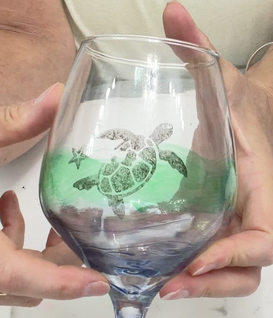 Wine glass damage from paint peeling
