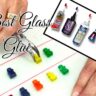 Testing best glue for glass using pliers to try and remove yellow gummy bear and pictures of five different adhesives