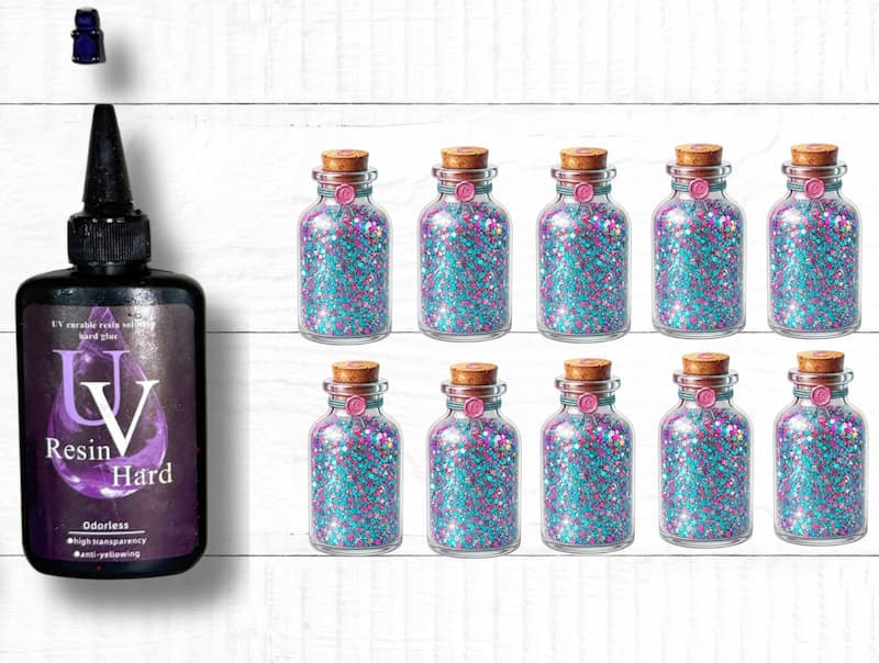 Best glue for glass winner with UV resin getting a rating of 10 glitter jars
