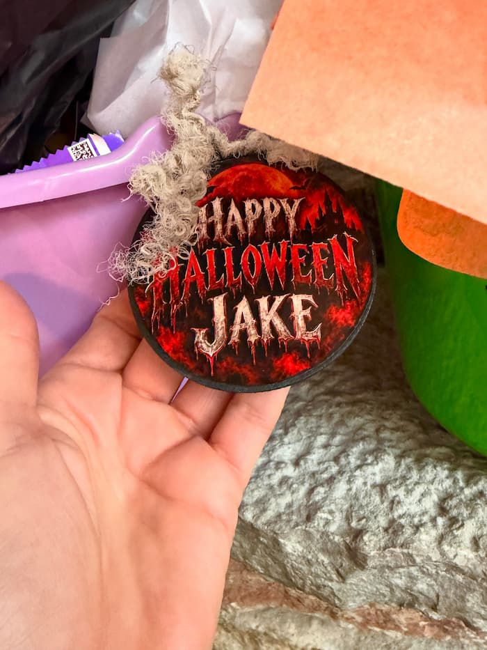 Jake's halloween treats tag