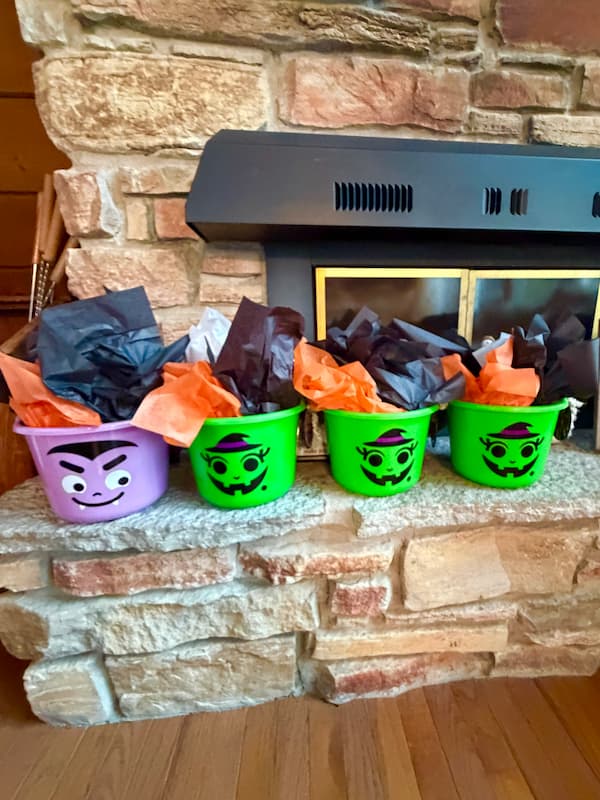 four diy halloween treats buckets