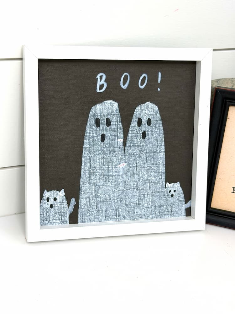 Easy Paint Idea Ghost Family Portrait | Finished easy painting idea ghost diy